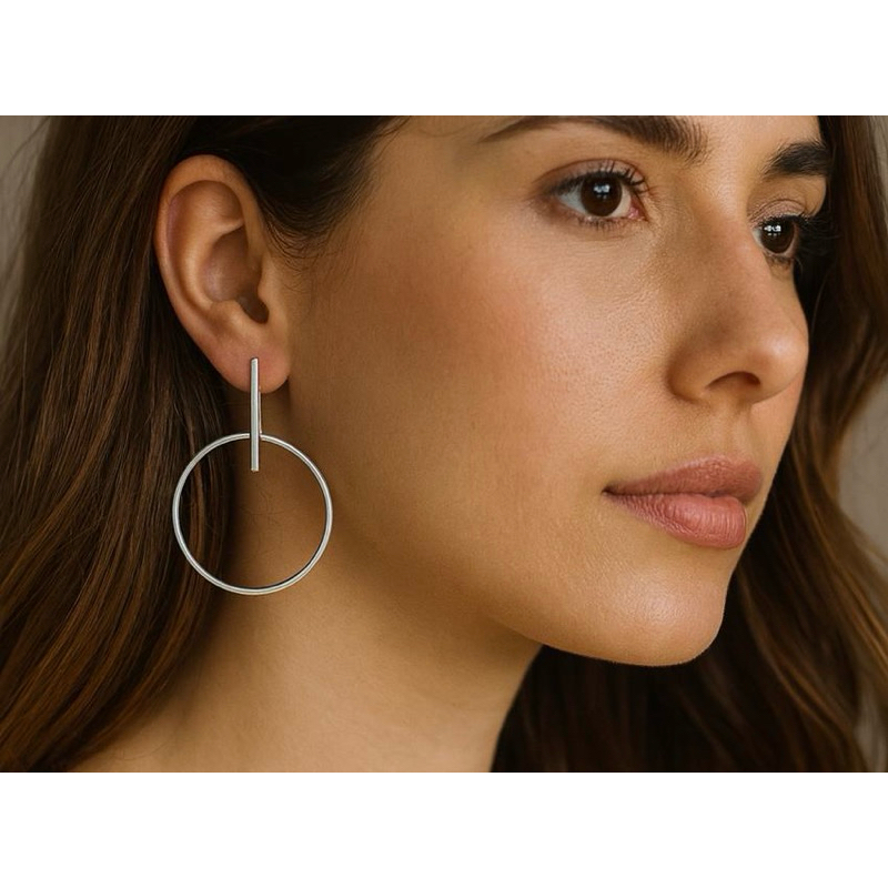 brinco argola palito prata 925 legítima em Oferta na Shopee