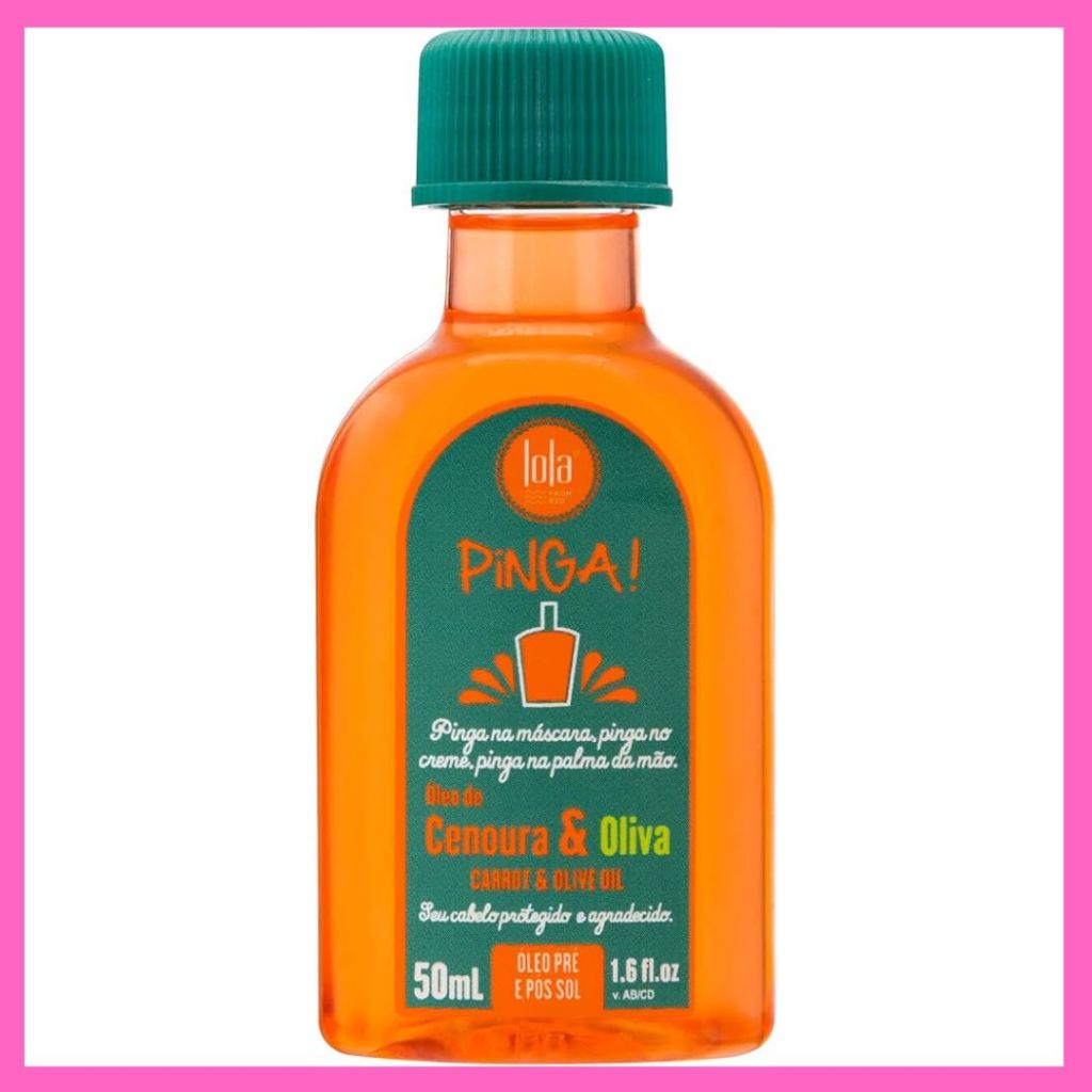 Óleo Multifuncional Pinga Cenoura & Oliva Pré e Pós Sol Lola Cosmetics 50ml