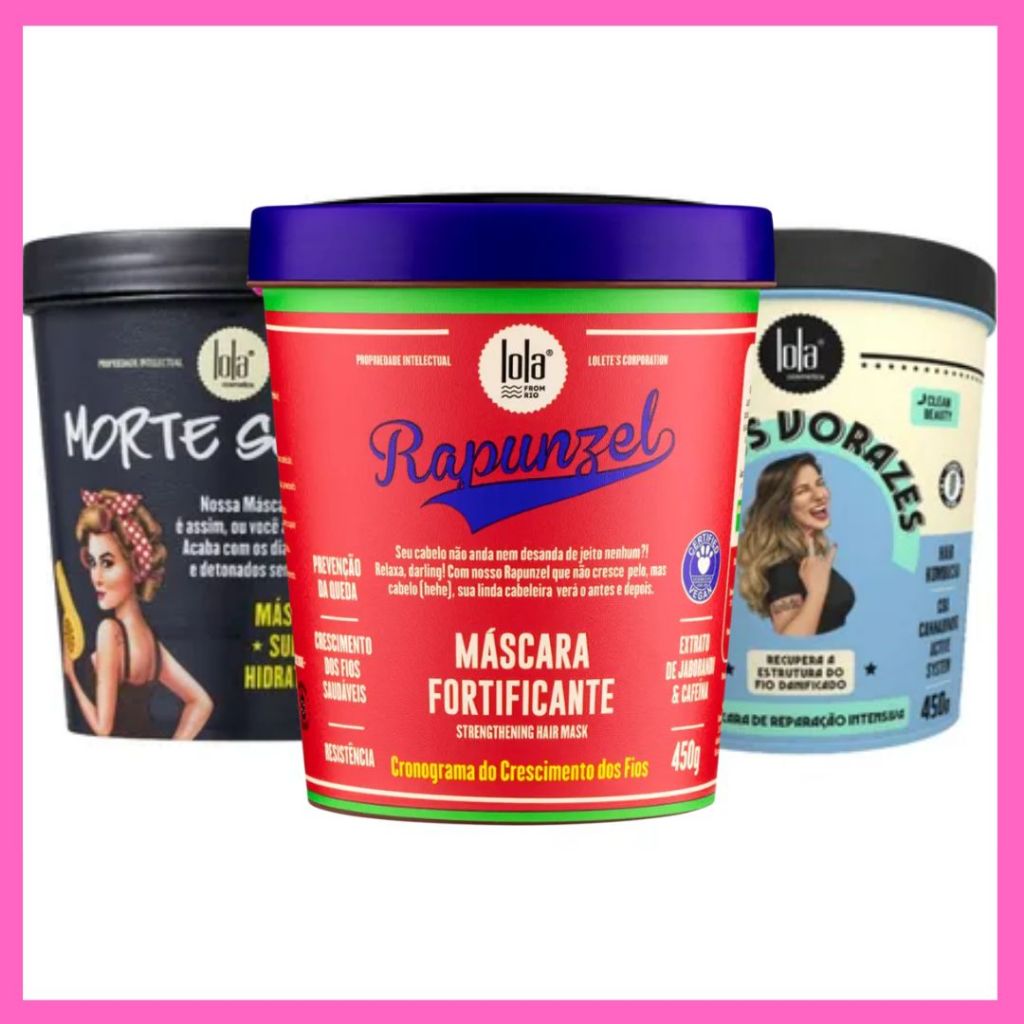 Cronograma Capilar - Máscaras Lola Morte Súbita 450g Danos Vorazes 450g Rapunzel 450g