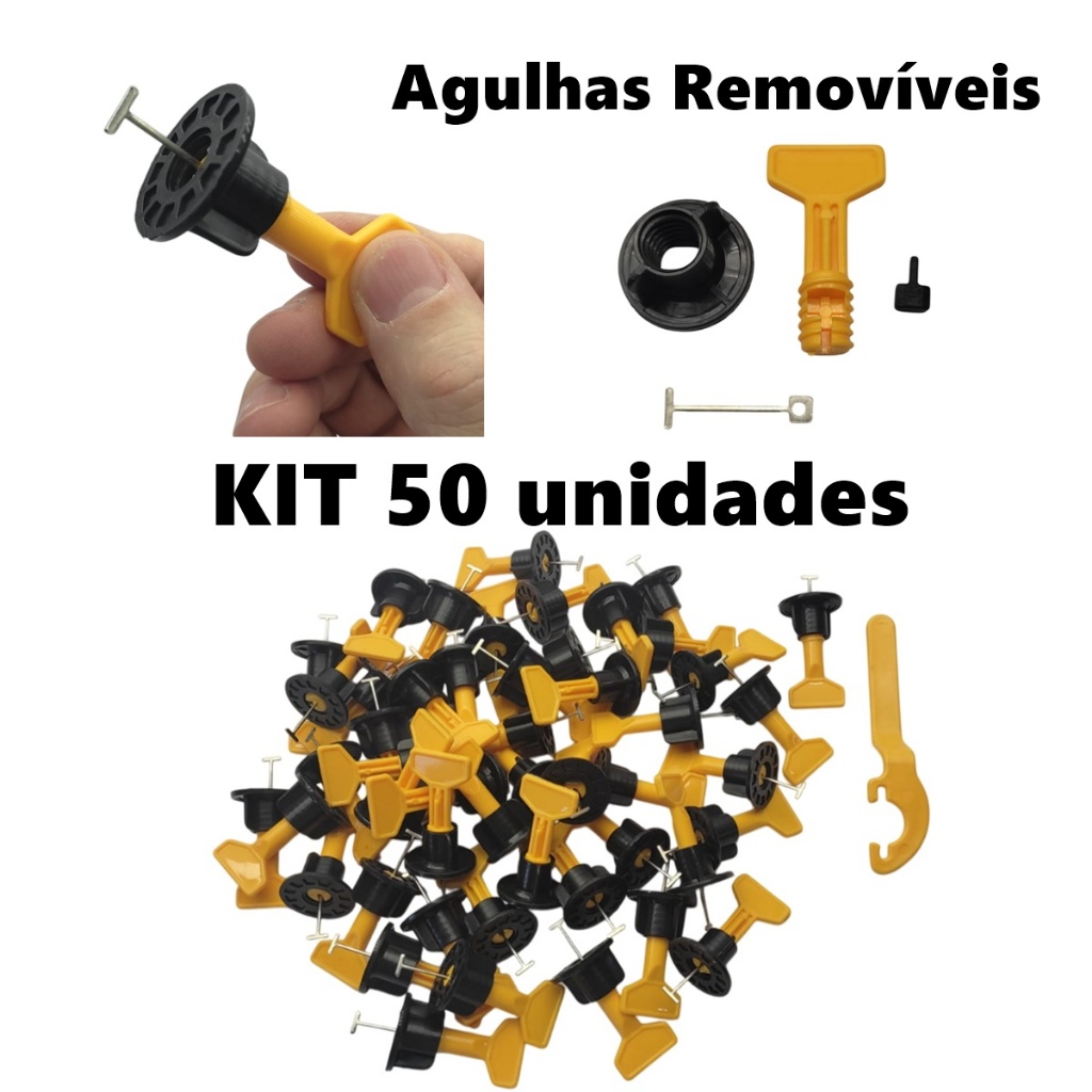 Niveladores Reutilizável para piso azulejos porcelanato Revestimenos pacote com 50 peças com agulhas de 1,5mm em Oferta na Shopee