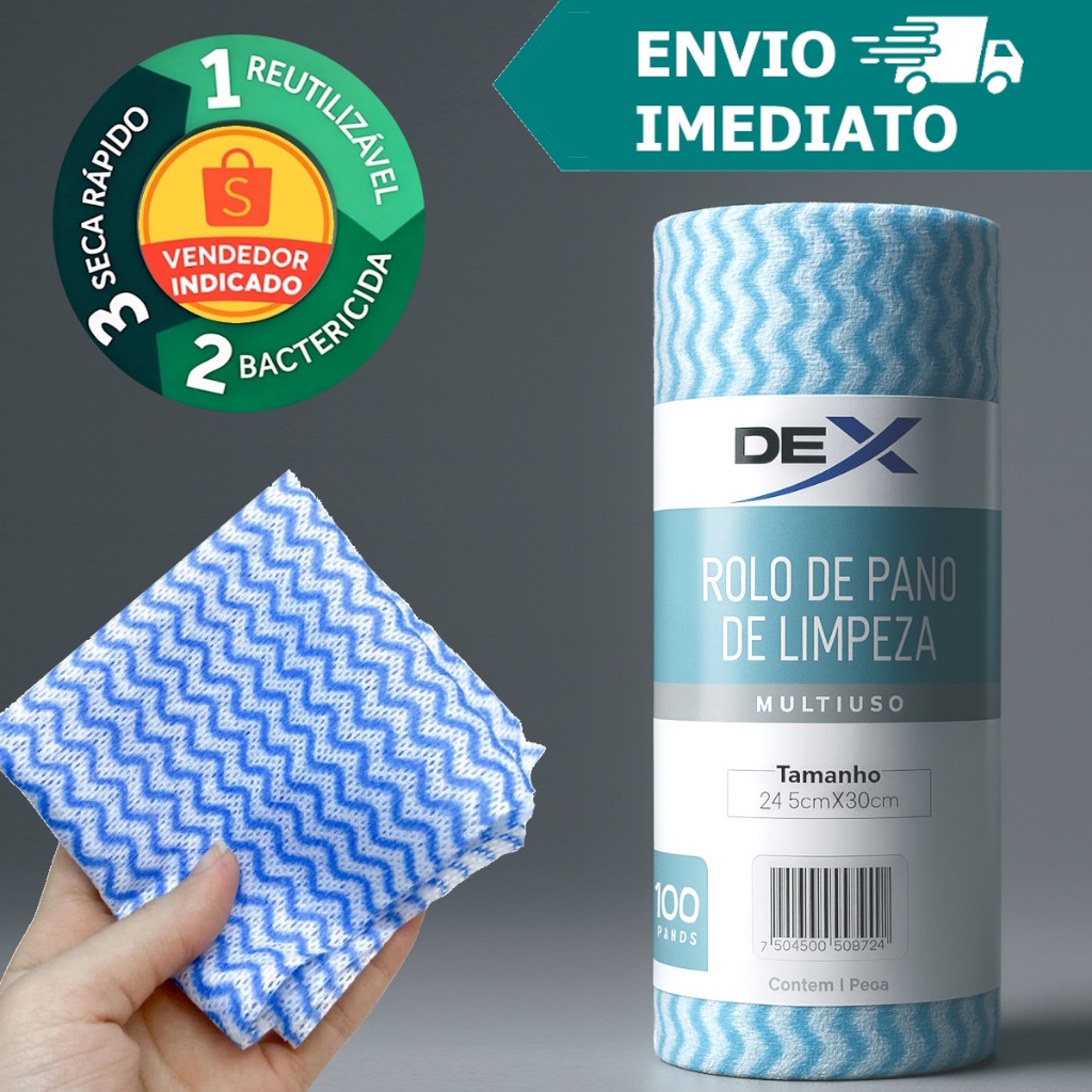 Pano Multiuso Tipo Perfex Limpeza Rolo com 100 Unidades 24x30cm Rolo Bactericida Reutilizável em Oferta na Shopee