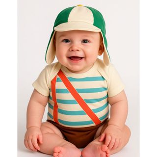 Body Chaves Bebê Temático com Chapéu Estilo Personagem Confortável em Oferta na Shopee