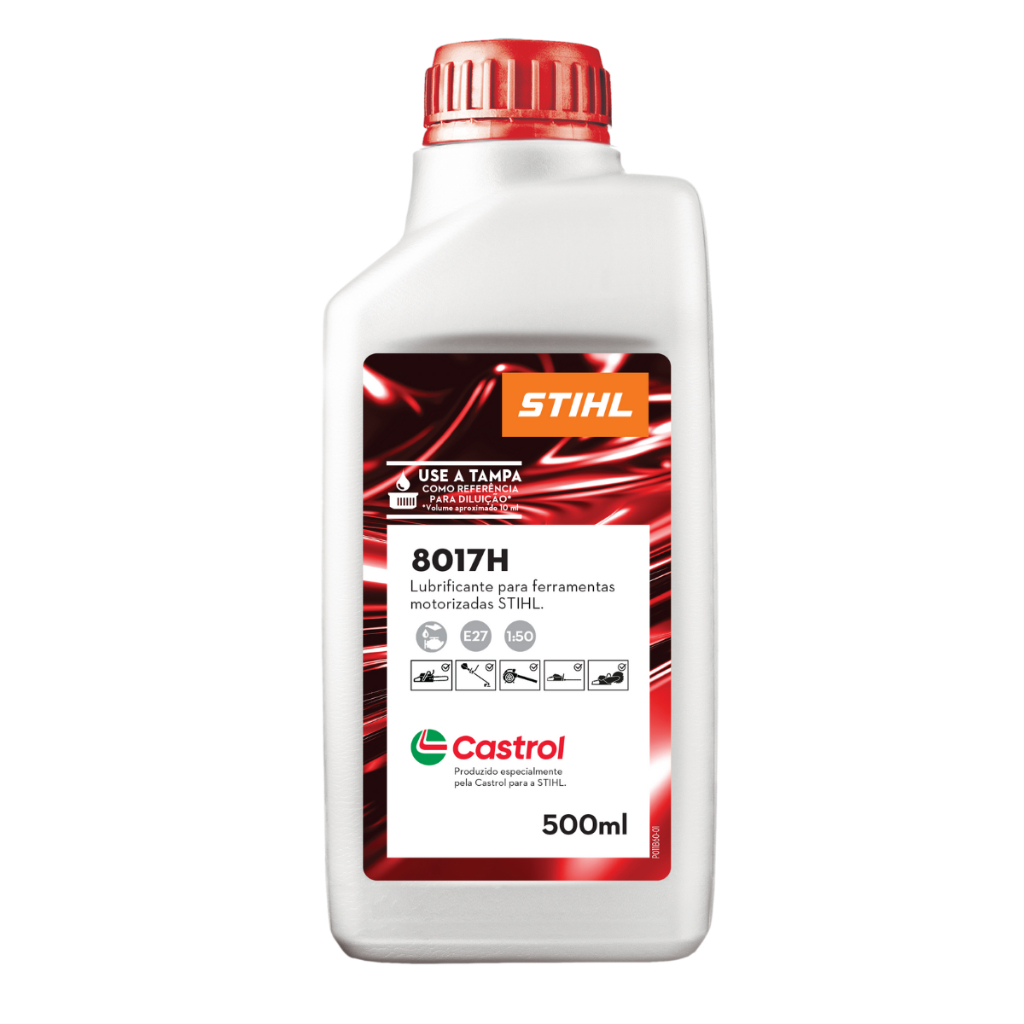 STIHL Óleo Lubrificante 2 Tempos Castrol 8017H 500ml Mistura 50:1 Motores 2T 2-MIX 4-MIX