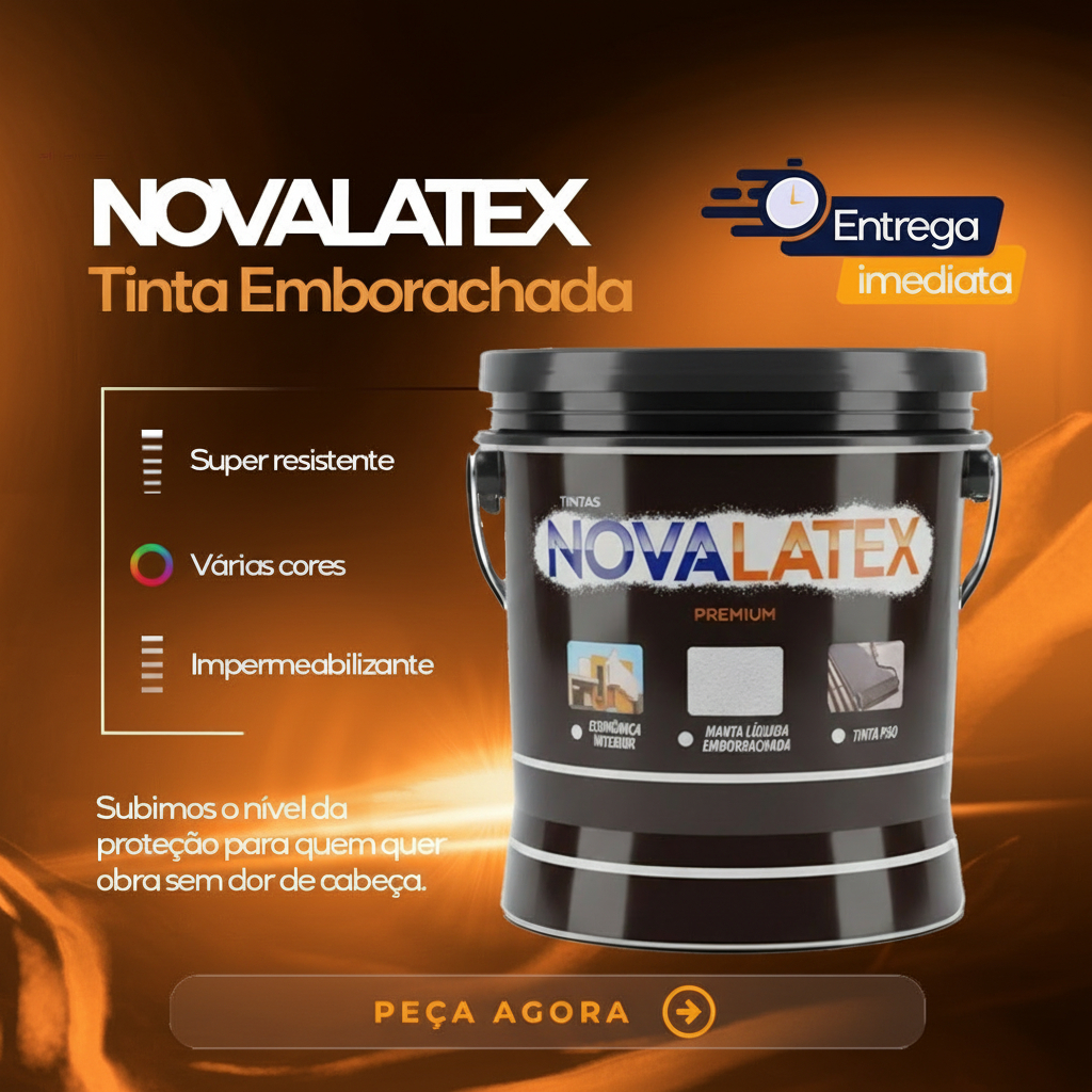 Tinta Emborrachada NOVALATEX Acrílica Hidro-Repelente Líquida Interior Exterior Sem Cheiro Anti Mofo em Oferta na Shopee