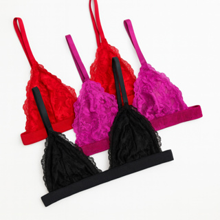 Sutiã Sem Bojo De Renda Com Forro Tipo Top Com Elástico Alças Reguláveis Sem Metal em Oferta na Shopee