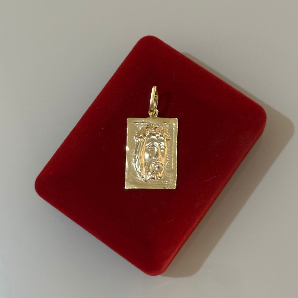 pingente masculino de moeda antiga placa jesus cristo cor ouro 18k envio  imediato garantia eterna na cor