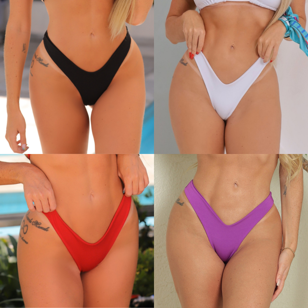 Kit 3 Biquini Calcinha Asa Delta Semi Fio Dental Fio Duplo Levanta Bumbum