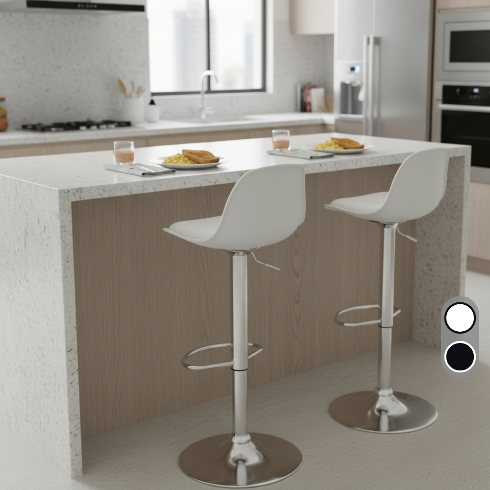 Banqueta Eiffel Giratória Estofada com Encosto Sala de Jantar