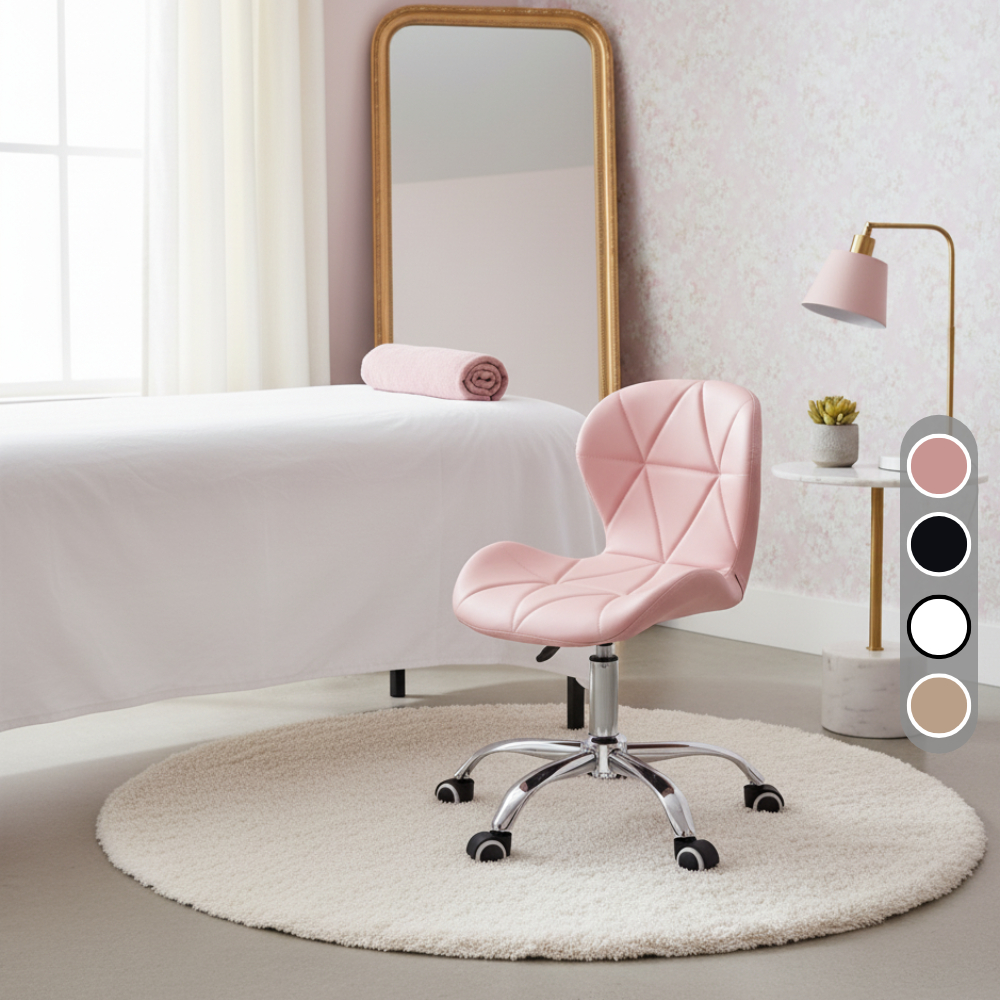 Cadeira Eiffel Slim Giratória com Estofado Penteadeira Base Cromada