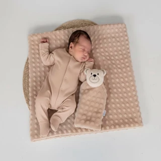 Manta cobertor de bebê com naninha, 2 peças