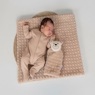 Manta Cobertor de Bebê c/ Naninha Para Menina Menino Infantil Mantinha Premium 02 Peças
