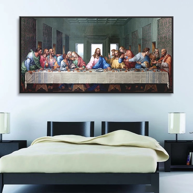 quadro religião e fé a ultima ceia jesus e seus apostolos pra sala recepção