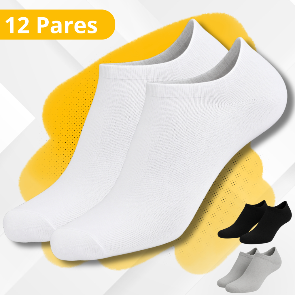 Kit 12 Pares de Meia Soquete Unissex Com Design Anatômico ótima qualidade Masculino Feminina em Oferta na Shopee