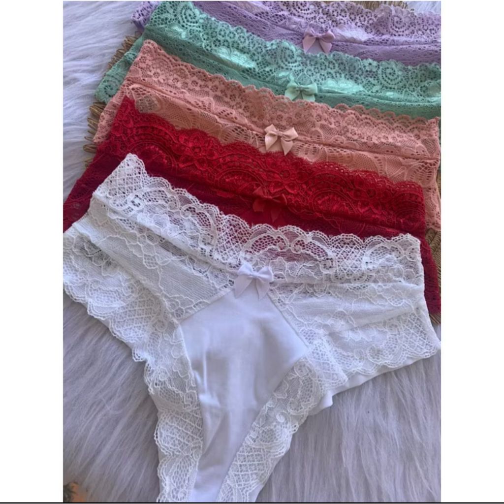 Kit 5 Calcinha Fio DUPLO Hot Renda Sexy Confortável Feminina Tanga Adulto Não Marca Lingerie Intíma em Oferta na Shopee