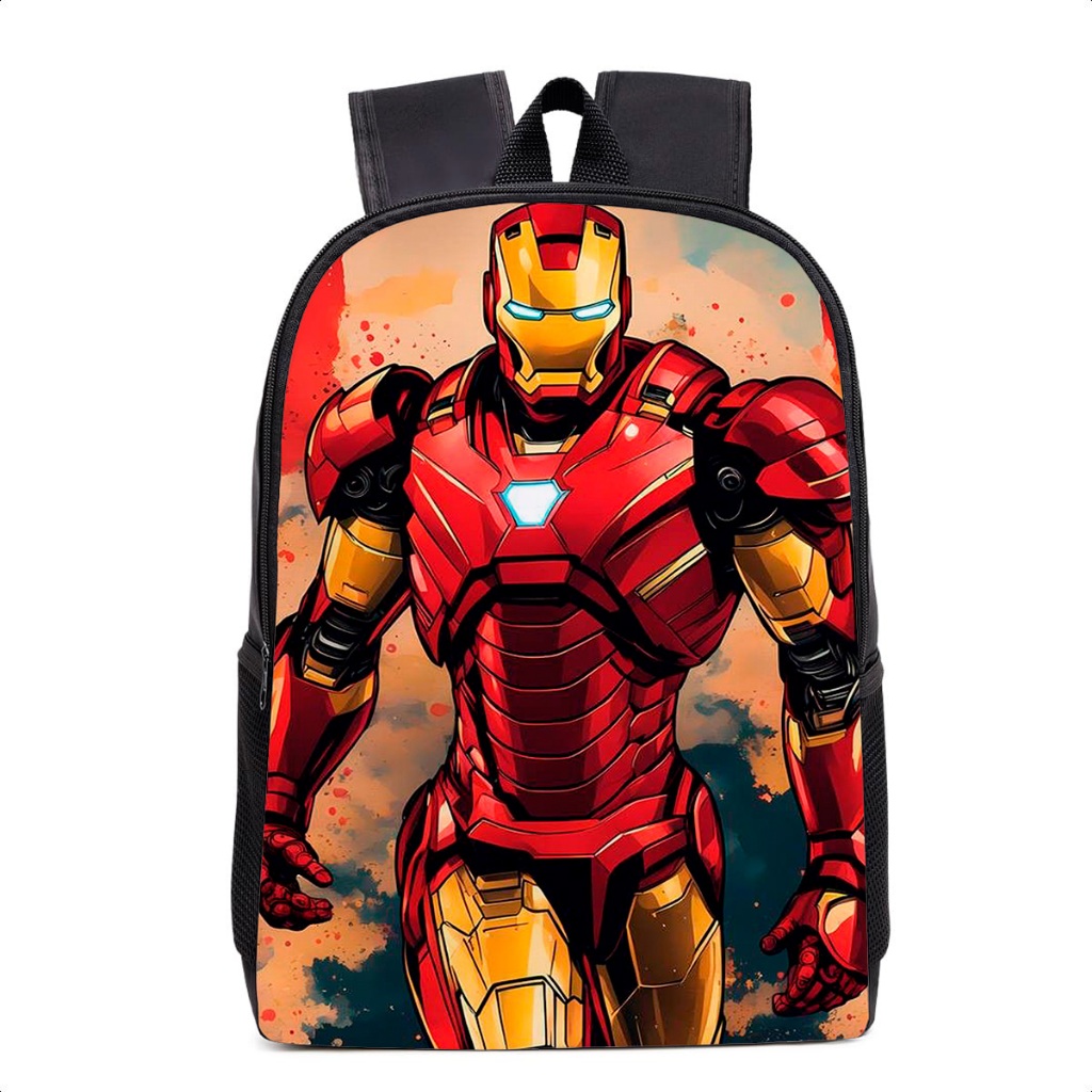 Mochila Escolar Infantil Escola Prática Casual Estilosa Modelo Super Heroi Homem de Ferro em Oferta na Shopee