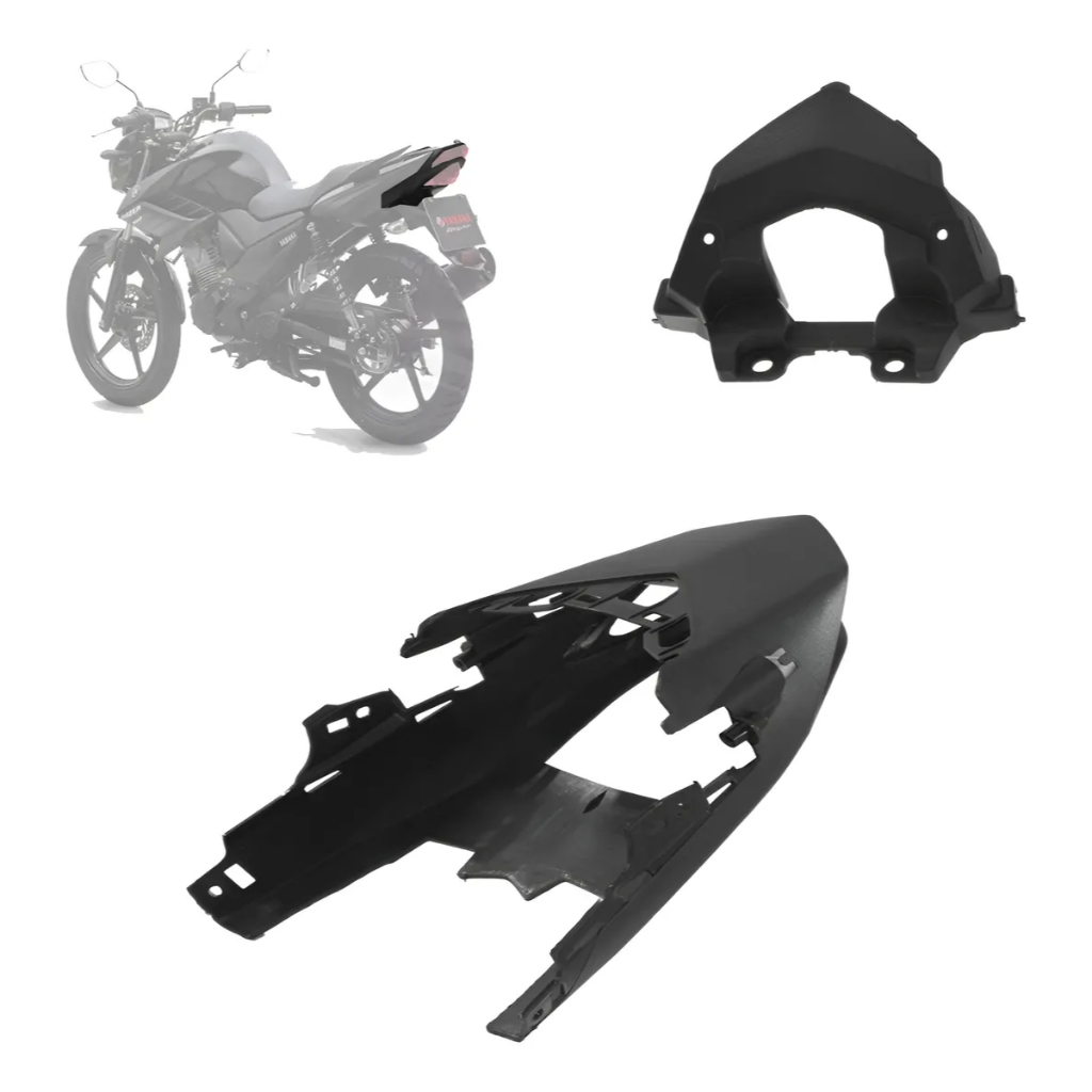 Kit Rabetas Centrais Injetada Fazer 150 2014 Pro Tork Carcaça e Rabeta Central Traseira Capa da Lanterna Modelo Original