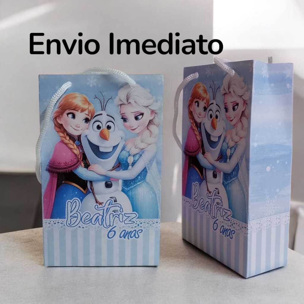 Sacolinha Personalizada Frozen Pegue e Monte Sacola Personalizada Para Lembrancinha de Aniversário