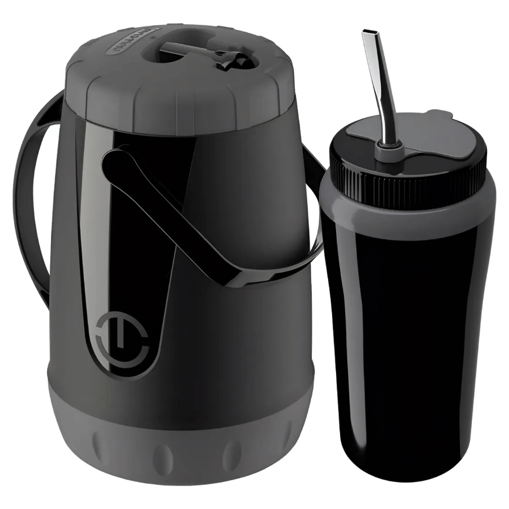 Kit Tererê Pávia Unitermi Copo Térmico Completo Bomba Garrafa Preto em Oferta na Shopee