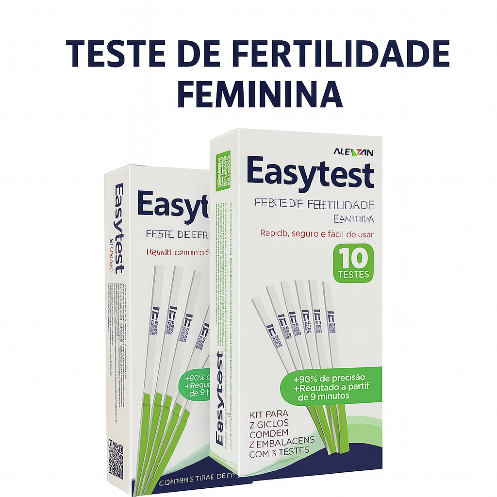 Teste de Fertilidade Feminina Easytest | Teste de Ovulação em Tiras | Precisão 99,99%