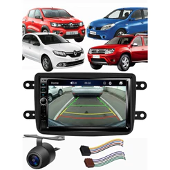 Kit Multimidia Mp5 Renault Duster Kwid Logan Sandero Bluetooth Espelhamento + Moldura + Câmera de ré