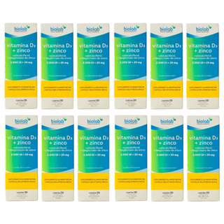12 Caixas Vitamina D 2.000ui + Zinco 20mg 30 capsulas Biolab em Oferta na Shopee