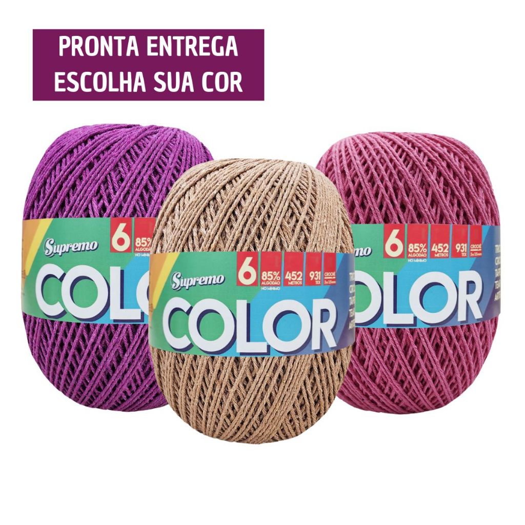 Barbante Color Marca Supremo - 400 Gramas / 452 Metros em Oferta na Shopee