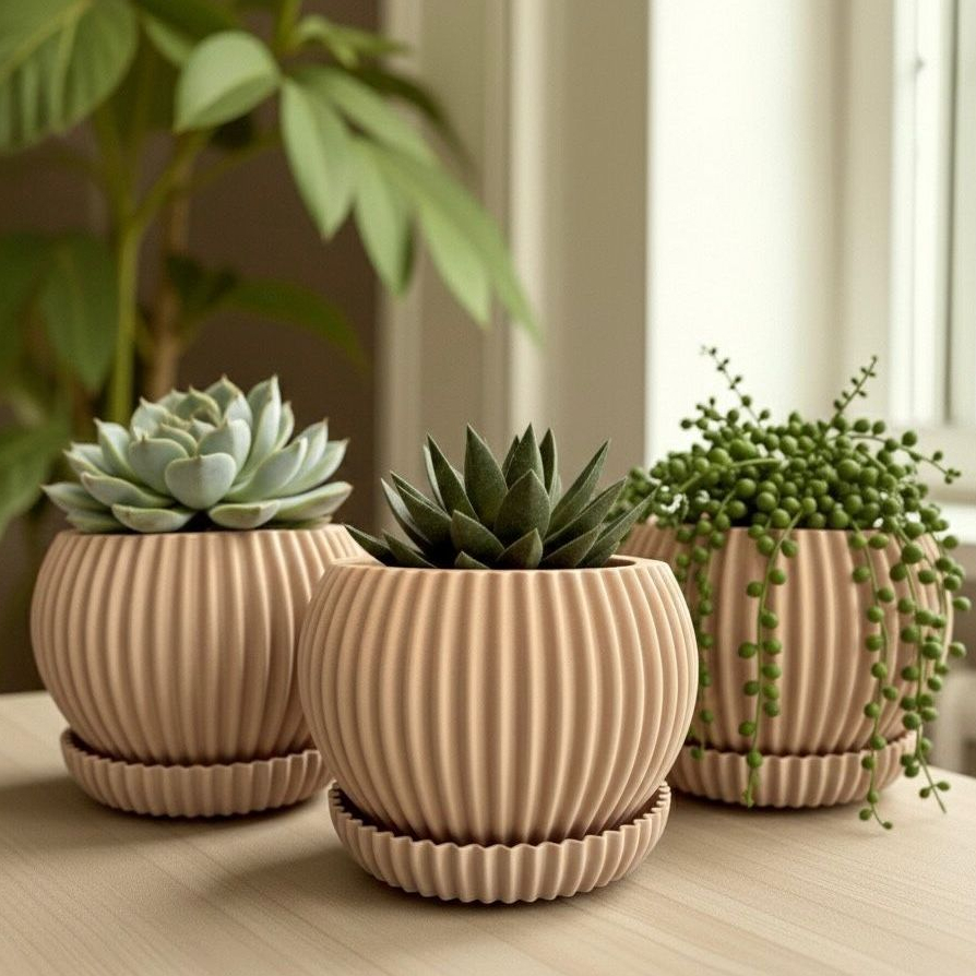 🔥 _TRANSFORME SEU ESPAÇO COM ESTILO! 🌱✨_  
_Kit de Vasos Suculentas Decorativos_

✅ Design moderno e elegante que valoriza qualquer ambiente  
✅ Ideal para plantas naturais, trazendo vida e cor ao seu lar  
✅ Versatilidade: perfeito para interiores e exte