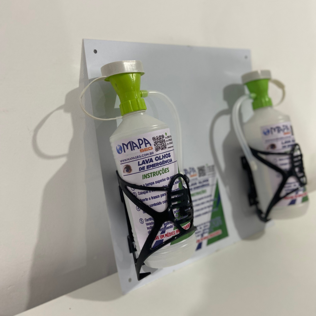 Kit Lava Olhos de Emergencia 2 Duchas + Placa de parede
