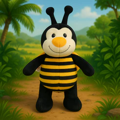 Abelha De 30cm Presente Pelúcia Velboa Antialérgico Bichinhos Para Criança Bebe Brinquedo Amarela