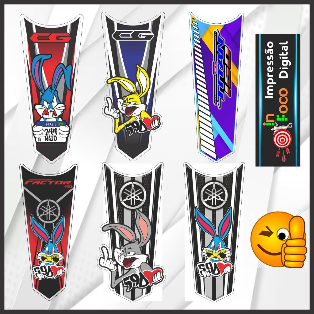 Adesivo para Gravata de tanque  com personagem Laminada Modelo 2022 em Oferta na Shopee