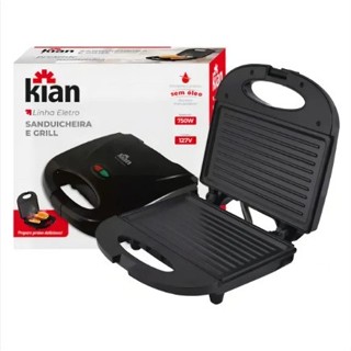 Sanduicheira Grill 2 Em 1 Kian Preta Elétrica 750W 127V em Oferta na Shopee