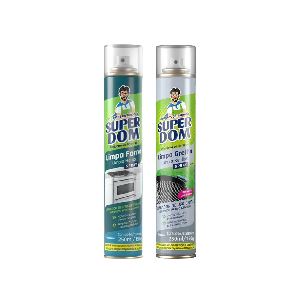 Kit Limpa Forno 250ml + Limpa Grelha 250ml Super Dom