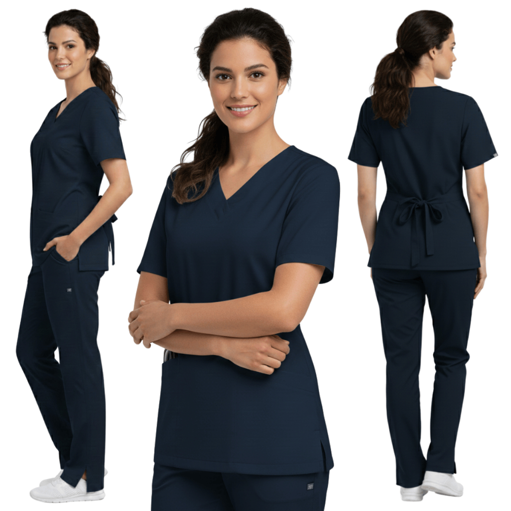 Kit 2 Blusas Bata Scrub Feminino Oxford Pijama Hospitalar Profissional Dois Bolsos