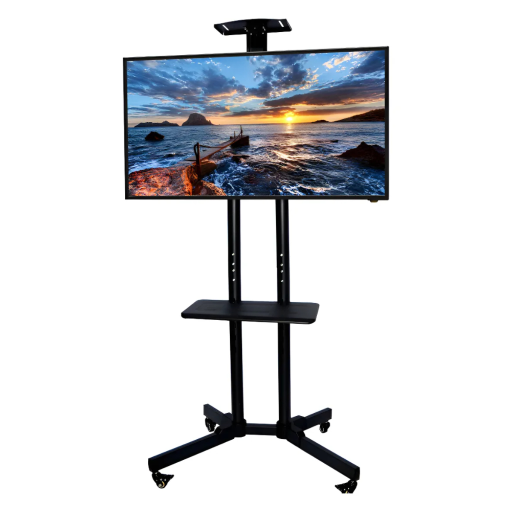 Pedestal Para Tv Com Rodinhas Suporte Chão com Rodizio Led lcd 3270 Móvel Chão