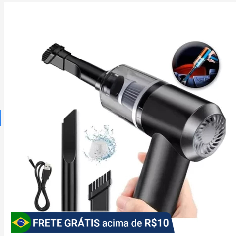 Aspirador Portátil Sem Fio Automotivo Potente Recarregável