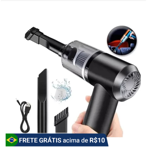 Aspirador Portátil Sem Fio Automotivo Potente Recarregável