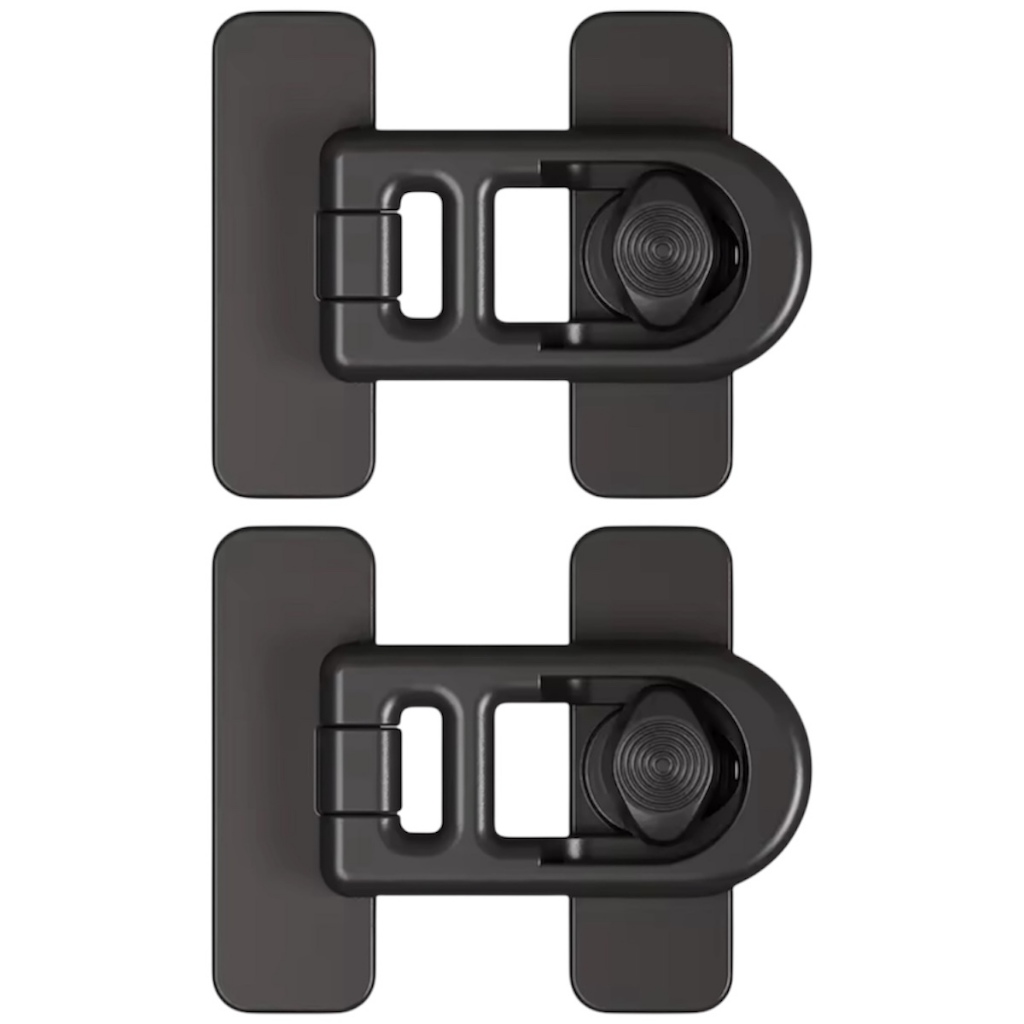 Kit 2 Travas Segurança Tipo Gancho Portas Geladeira Armários