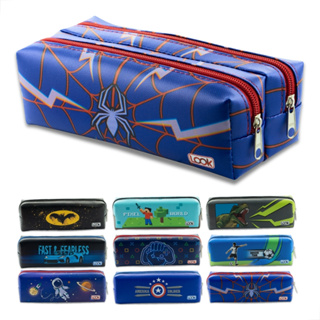 Estojo Escolar Duplo Masculino 2 Divisórias Organizador Várias Estampas Grande 96 Lápis em Oferta na Shopee