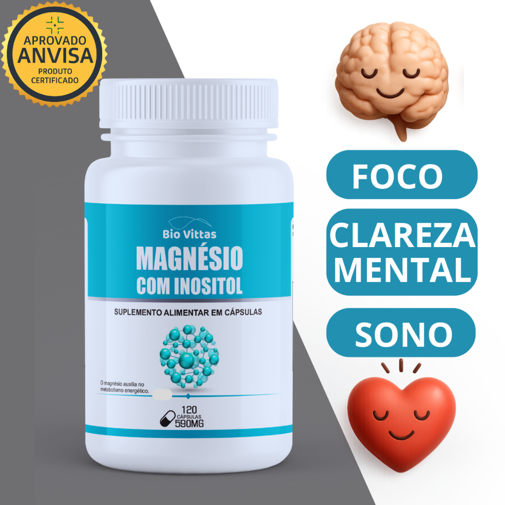 Magnésio Inositol BLEND 3X1 Inositol/Malato/Bisglicinato ORIGINAL qualidade Bio Vittas