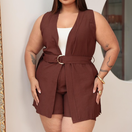 Conjunto Plus Size Alfaiataria Primum / Sensorial GG/G1/G2 Verâo 2026 casual tecido leve confortavel