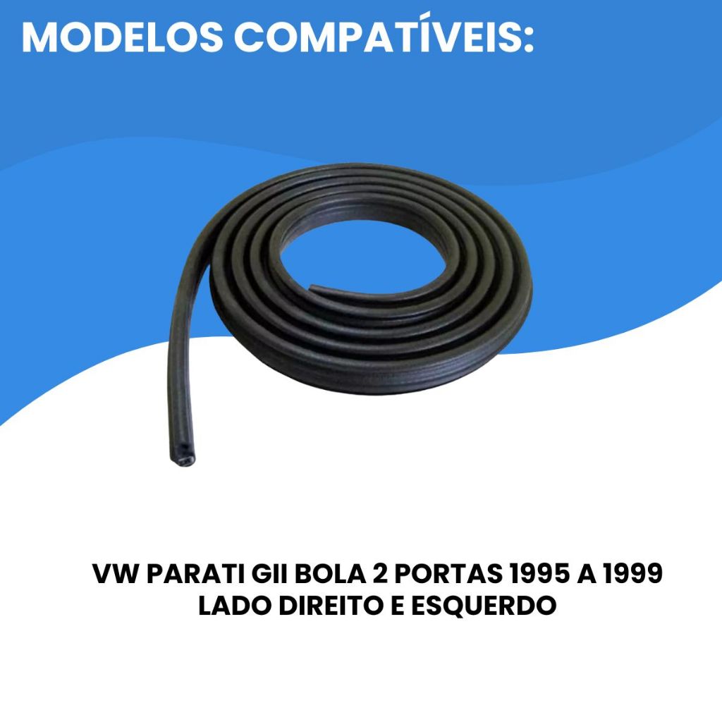 Detalhes do Borracha Vidro Fixo Lateral Traseiro Parati G2 Bola 1995 á 1999 PVC Envio Imediato