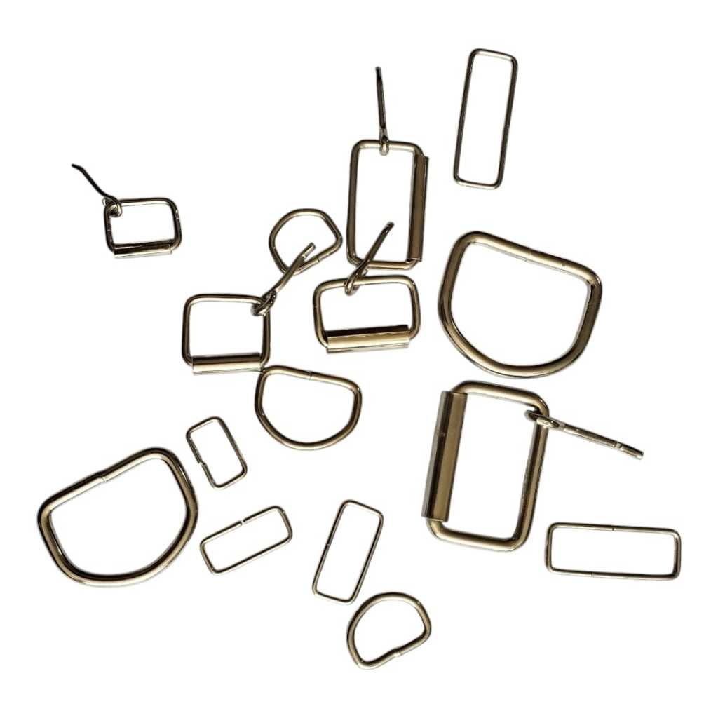 Fivela, Meia Argola e Passador Kit C/ 15 Peças