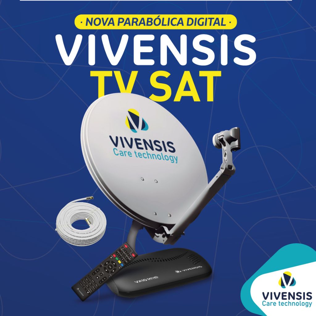 Parabolica nova digital antena completa vivensis vx10 em Oferta na Shopee