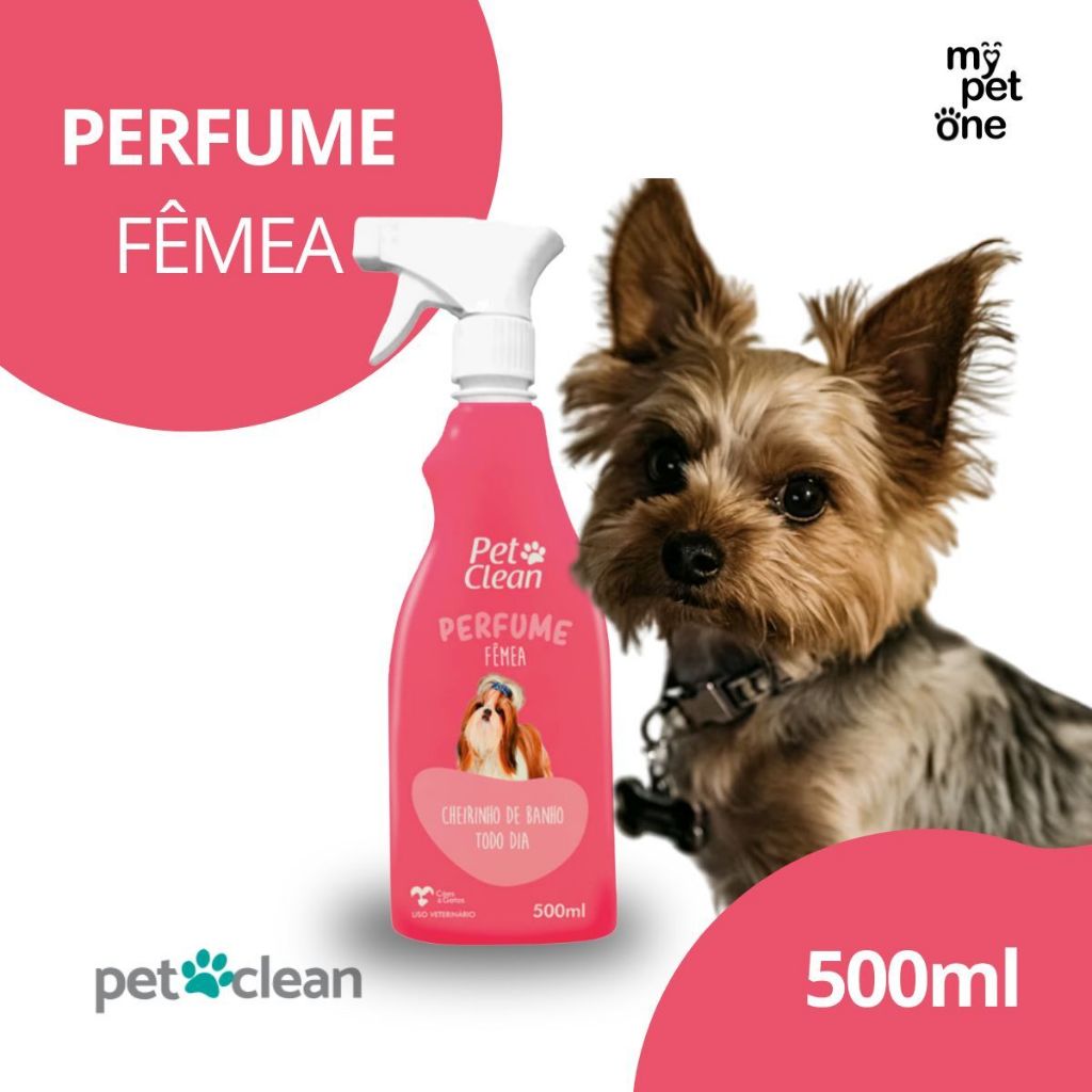 Perfume Para Cachorro e Gato Fêmea 500ml - Pet Clean em Oferta na Shopee