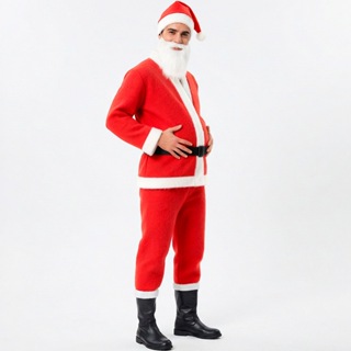 Fantasia Papai Noel Barata Adulta Masculina Completa Com Gorro e Barba em Oferta na Shopee