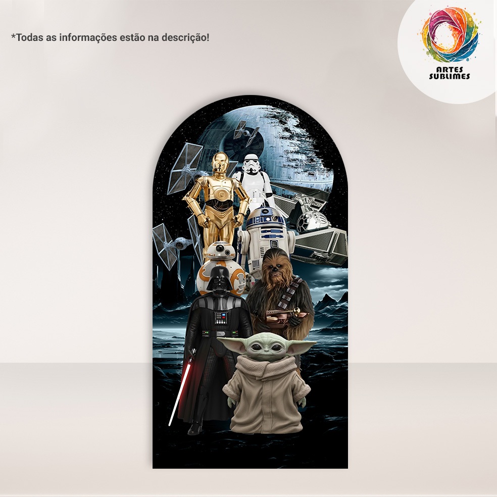 Painel Vertical Star Wars Retangular c/overloque e Romano c/ elástico FACE ÚNICA - R01