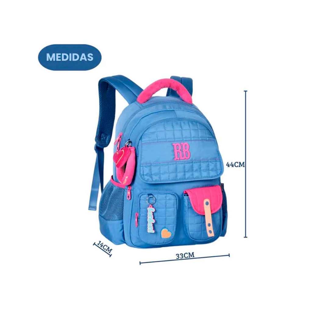 Kit Escolar Rebecca Bonbon Oficial RB26239 Mochila 17,5" + Estojo RB26240 + Lancheira Térmica RB26241