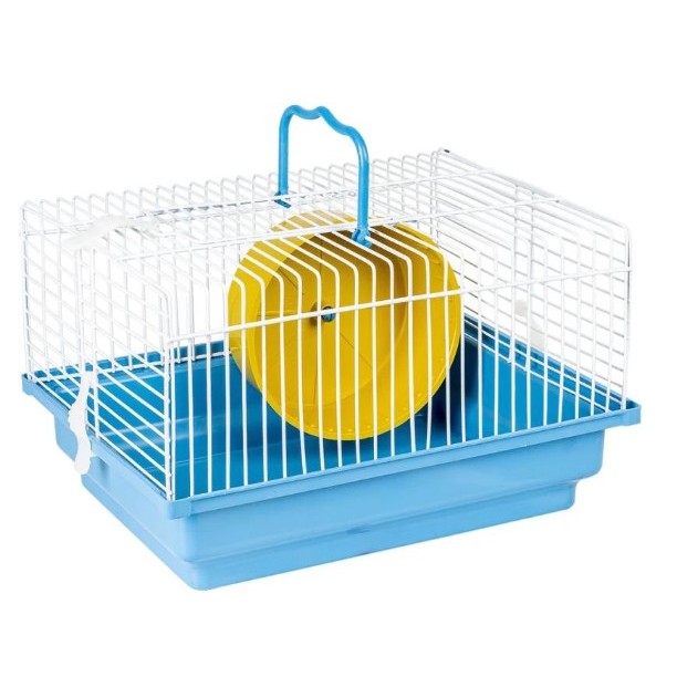Gaiola hamster, rato, roedor, pet brasileirinha compacta pequena com rodinha brinquedo com comedouro fácil transporte!