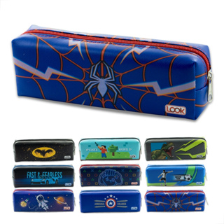 Estojo Escolar Simples Masculino 1 Zíper Organizador Várias Estampas 48 Lápis em Oferta na Shopee