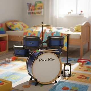 Bateria Infantil RMV Rock kids Azul com chimbal em Oferta na Shopee